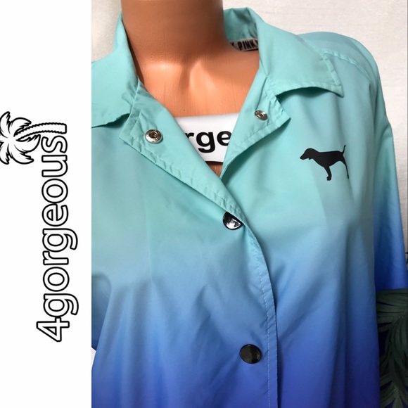 Vs Pink Ombré Coaches Jacket Anorak Windbreaker - Picture 2 of 4